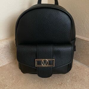 Fashion Brand Company Black Backpack with Gold Accents